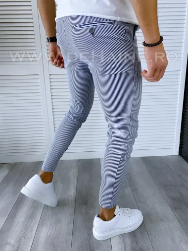 Pantaloni barbati casual regular fit in dungi B1852 D5-5.4